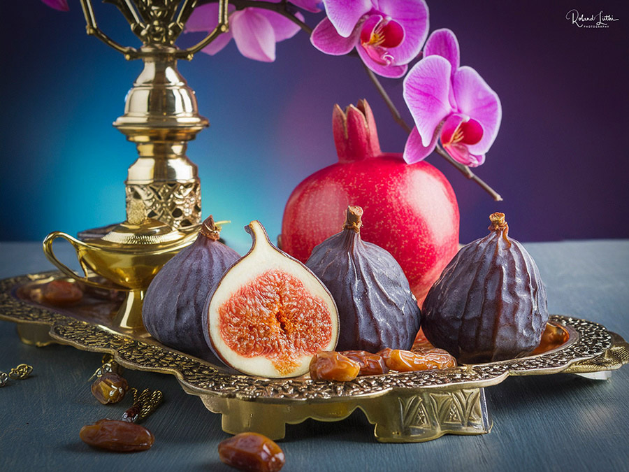 Stillleben Feigen, Granatapfel